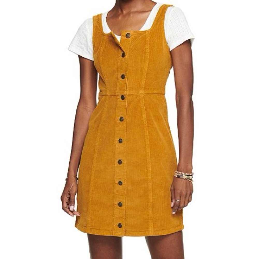 SO Button Down Corduroy Pinafore Dress Size Large Academia Cottagecore Retro - Picture 11 of 12
